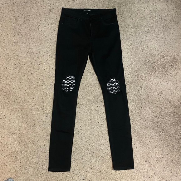 Monfrere "Jagger" Checkerboard Skinny Jeans - Picture 1 of 8